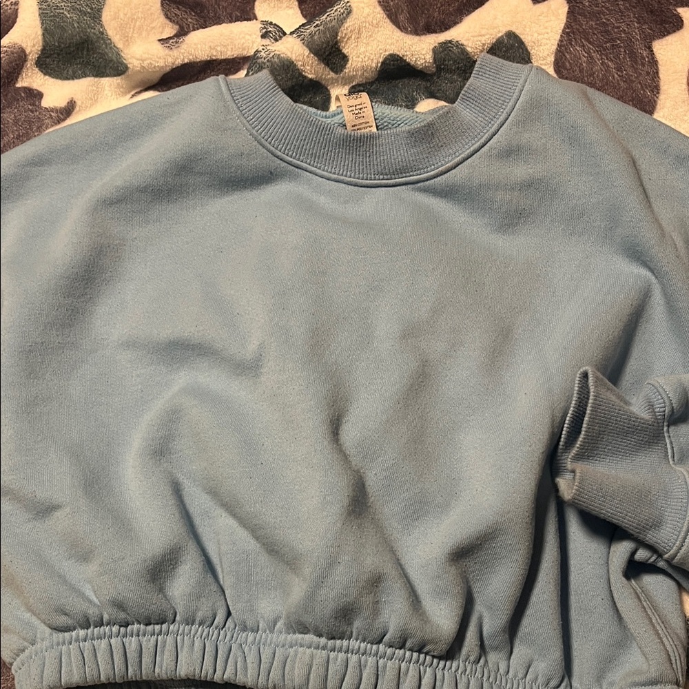 ALO Yoga Light Blue Cropped Sweatshirt